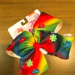 JoJo Bow Rainbow w/ Flowered Appliques